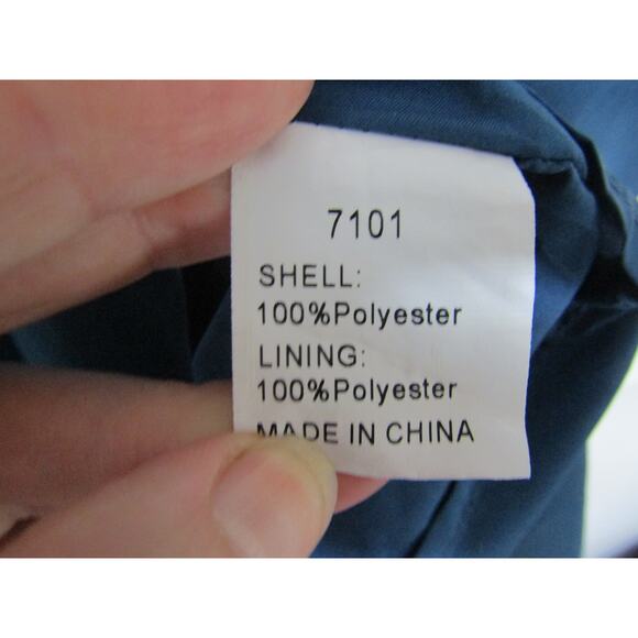 Fashion Blue Ruffle Tier Dress Women's sz L Boho Prairie Cottagecore Fairy - Picture 5 of 6